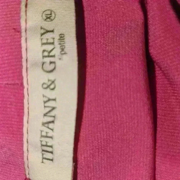 Tiffany & Grey Womans Pink Tie Front Sleeveless Blouse Size PXL - Picture 10 of 11